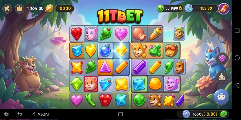 Gambar menarik dari gameplay Match-3 yang seru di 11TBET.