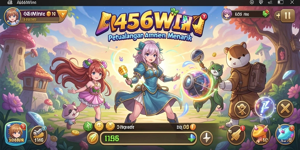 Tampilan gameplay <strong>456WIN</strong> yang penuh aksi dan karakter anime yang berwarna.