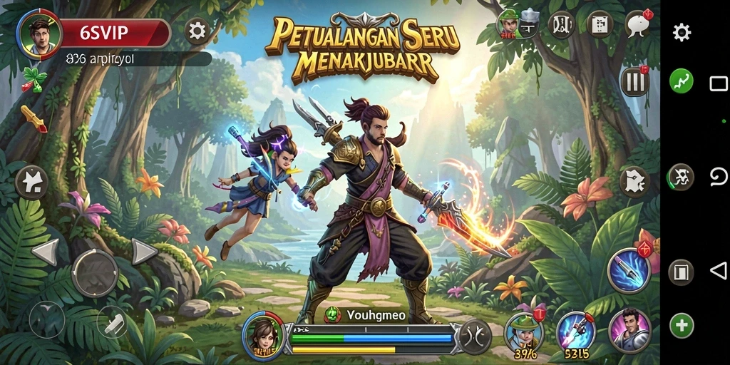 Screenshot gameplay 6SVIP menampilkan aksi petualangan yang memukau.
