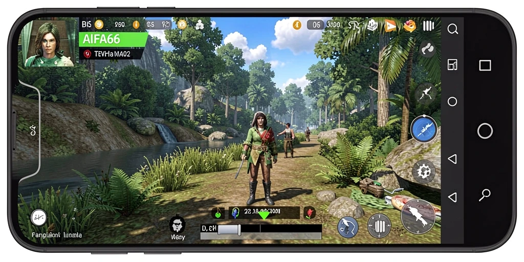 Screenshot gameplay AIFA66 yang menunjukkan interaksi karakter dalam simulasi.