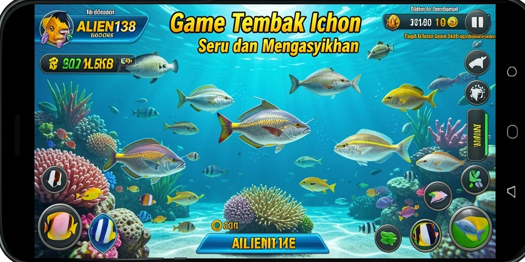 Tampilan gameplay seru dalam ALIEN138 saat berburu ikan.
