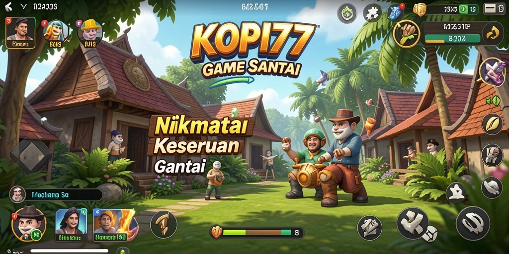 Tampilan gameplay KOPI77 yang seru dan penuh warna.