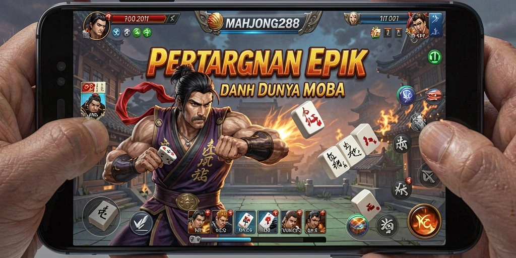 Tangkapan layar gameplay menghadirkan pertarungan menarik di MOBA.