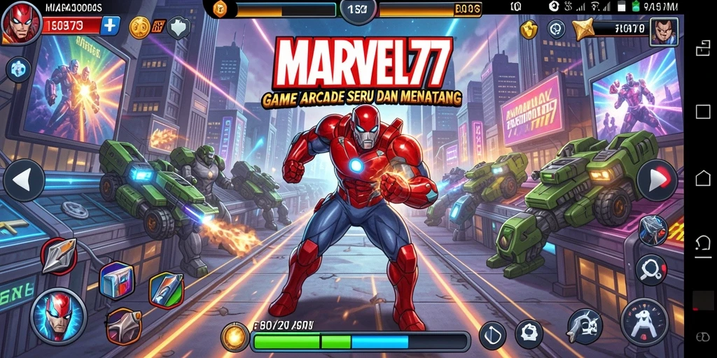 Tangkapan layar menunjukkan aksi seru dalam gameplay MARVEL77.