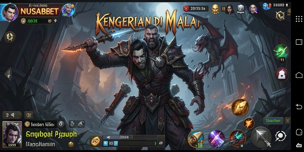 Tangkapan layar gameplay NUSABET menampilkan suasana mencekam dan suasana horor yang intens.