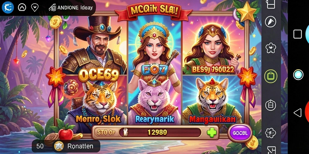 Tampilan gameplay menarik dari OCE69 saat memutar gulungan Slot.