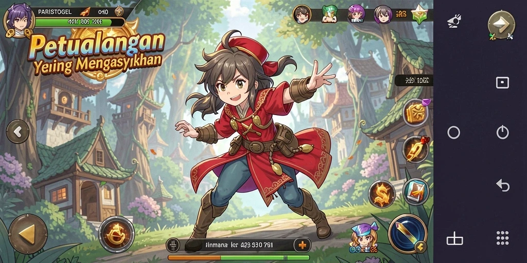 Tampilan gameplay seru dari PARISTOGEL dengan karakter Anime yang menawan.