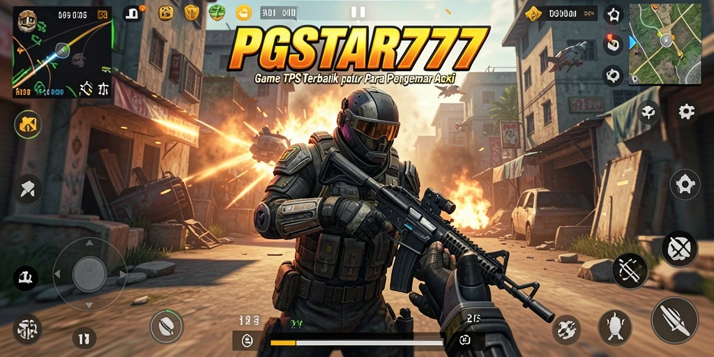 Screenshot PGSTAR777 menampilkan aksi seru dalam gameplay TPS.
