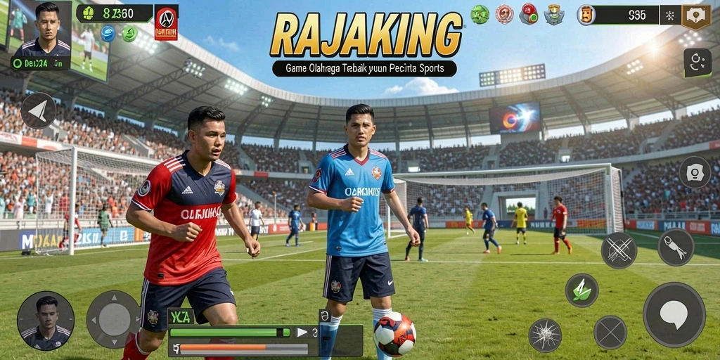 Tampilan gameplay seru RAJAKING saat pertandingan olahraga.
