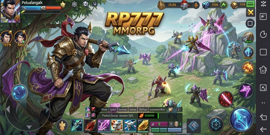 Tampilan menarik dari gameplay RP777 di dunia MMORPG.