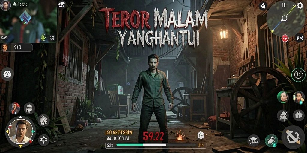 Screenshot gameplay S13 menunjukkan suasana Horror yang mencekam dan penuh ketegangan.