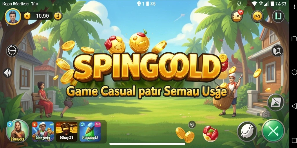 Tampilan gameplay <strong>SPINGOLD</strong> yang ceria dan adiktif.
