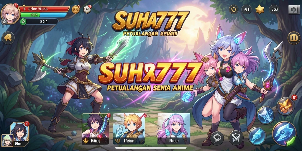 Tampilan gameplay SUHU777 yang menakjubkan dengan karakter anime.