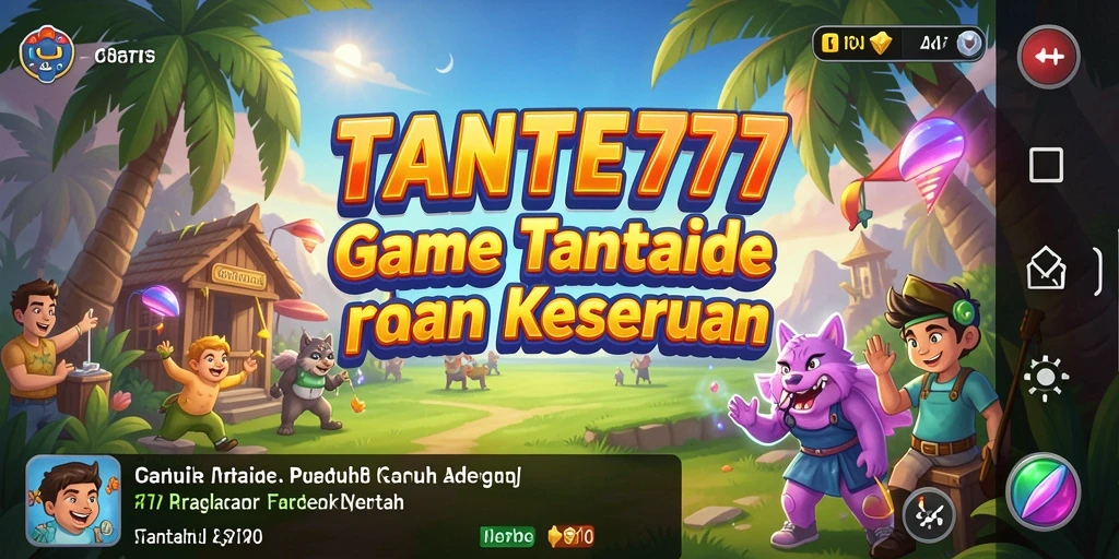 Screenshot utama TANTE777 yang menunjukkan keseruan gameplay Arcade.