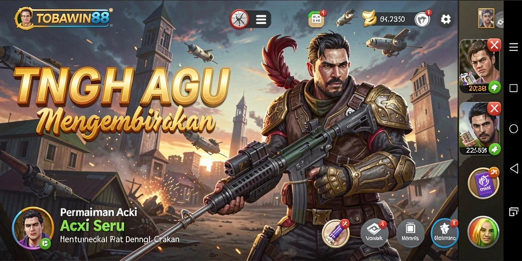 Tampilan seru dalam permainan aksi TOBAWIN88 dengan grafis memukau.