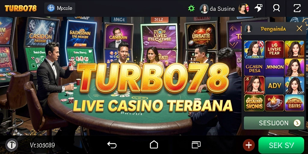 Tampilan gameplay Live Casino TURBO78 yang menakjubkan.